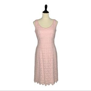 Talbots Pink Crochet Sleeveless Dress 10